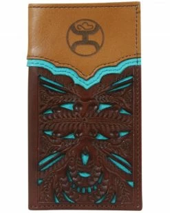 HOOey Boys' Floral Cut-Out Rodeo Wallet Brown