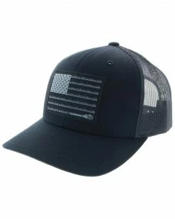 HOOey Men's Liberty Roper Flag Trucker Cap Black