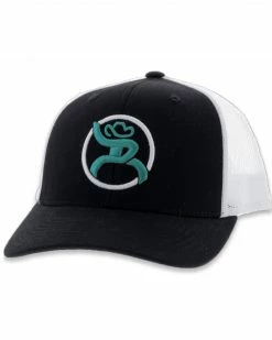 HOOey Men's Black & White Strap Ball Cap 