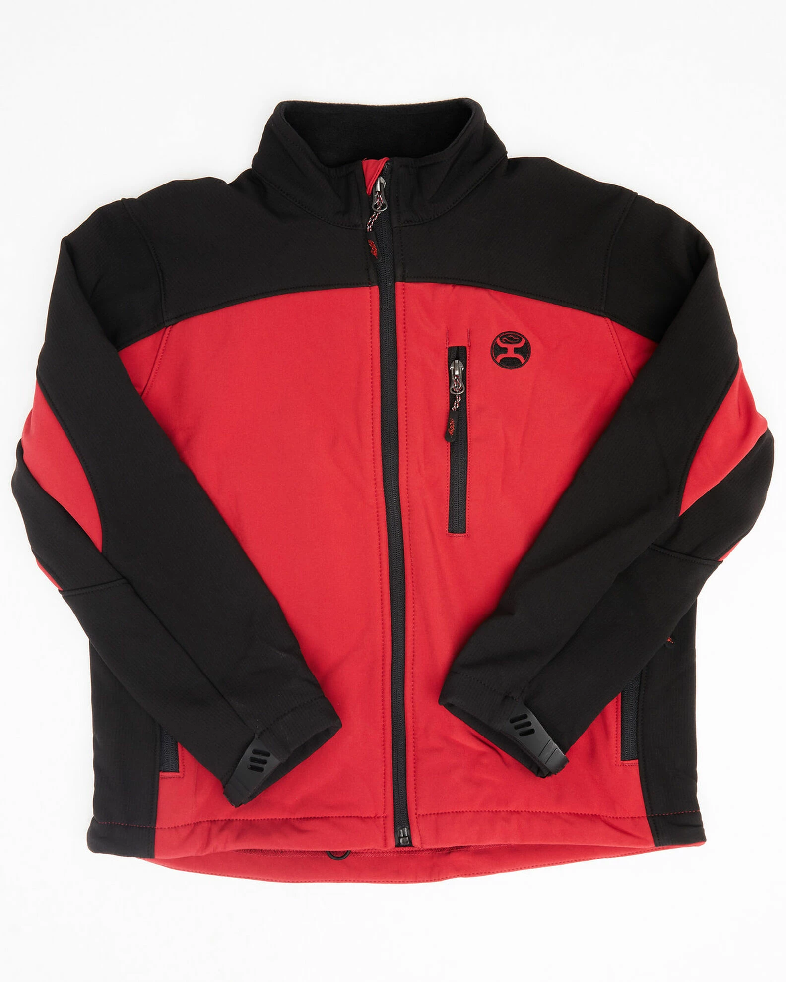 HOOey Boys' Red Colorblock Logo Zip-Front Softshell Jacket 4 HOOey Boys' Red Colorblock Logo Zip-Front Softshell Jacket - Image 2