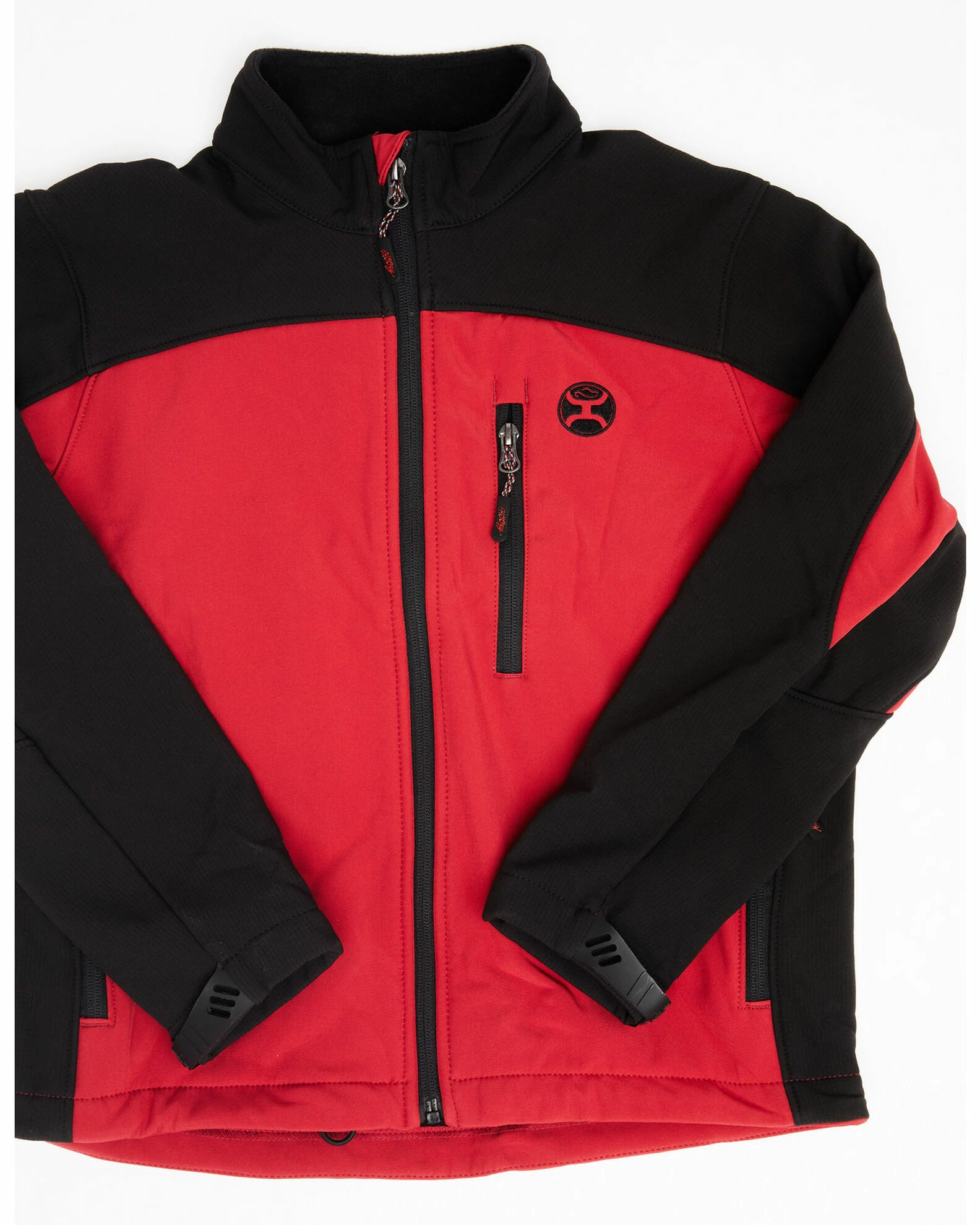 HOOey Boys' Red Colorblock Logo Zip-Front Softshell Jacket 5 HOOey Boys' Red Colorblock Logo Zip-Front Softshell Jacket - Image 3