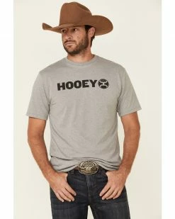 HOOey Men's Grey Lock-Up Graphic T-Shirt 