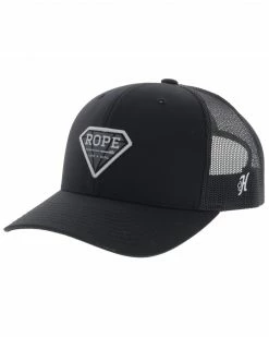 Hooey Women's Black Rope Like A Girl Diamond Patch Mesh Ball Cap