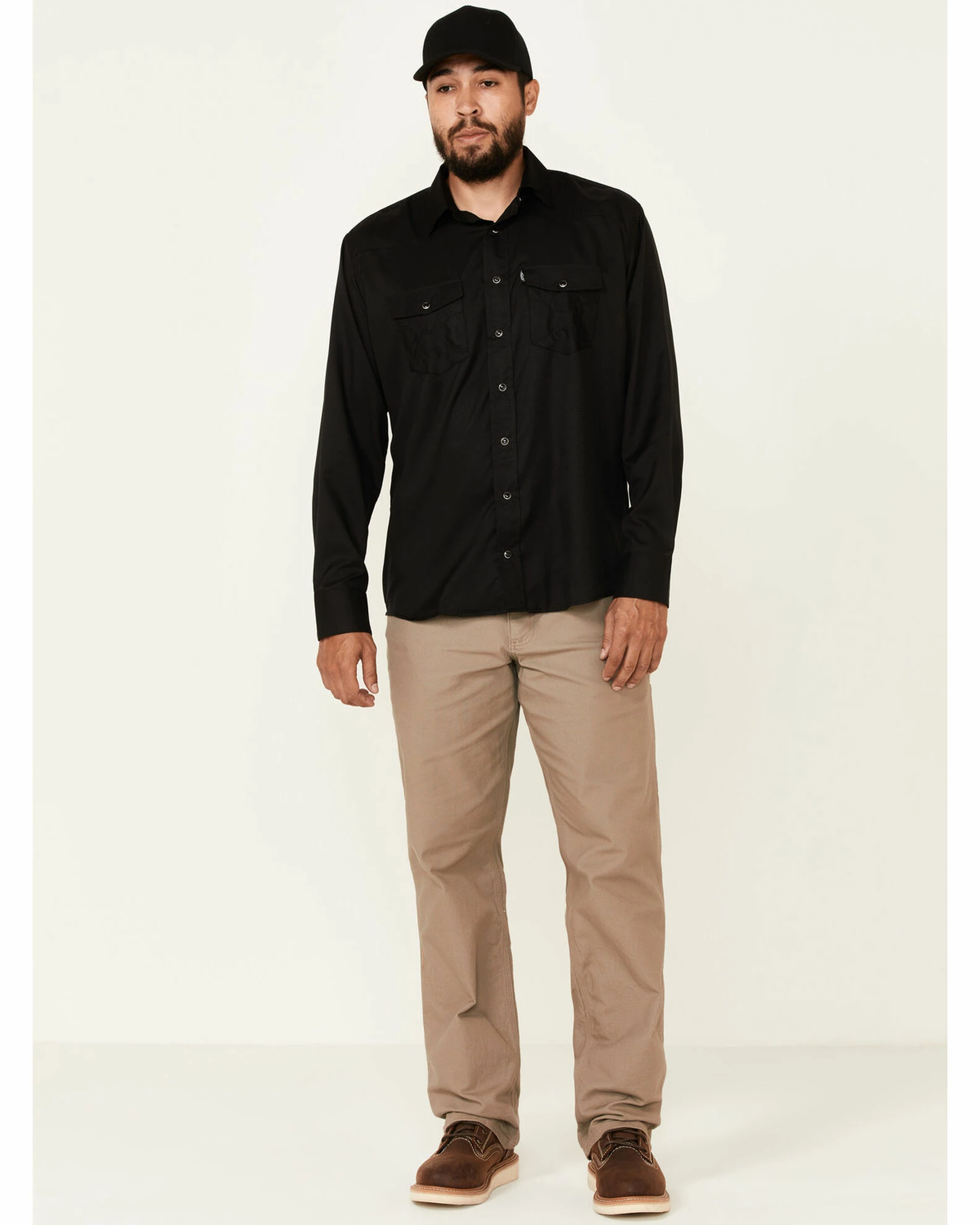 HOOey Men's Solid Black Habitat Sol Long Sleeve Snap Western Shirt 4 HOOey Men's Solid Black Habitat Sol Long Sleeve Snap Western Shirt - Image 2