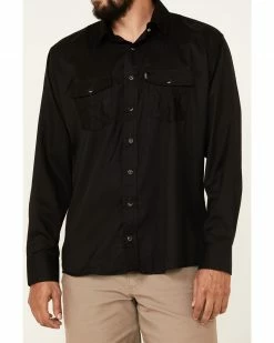 HOOey Men's Solid Black Habitat Sol Long Sleeve Snap Western Shirt 9 HOOey Men's Solid Black Habitat Sol Long Sleeve Snap Western Shirt -Hooey Shop 2000337209 001 P3