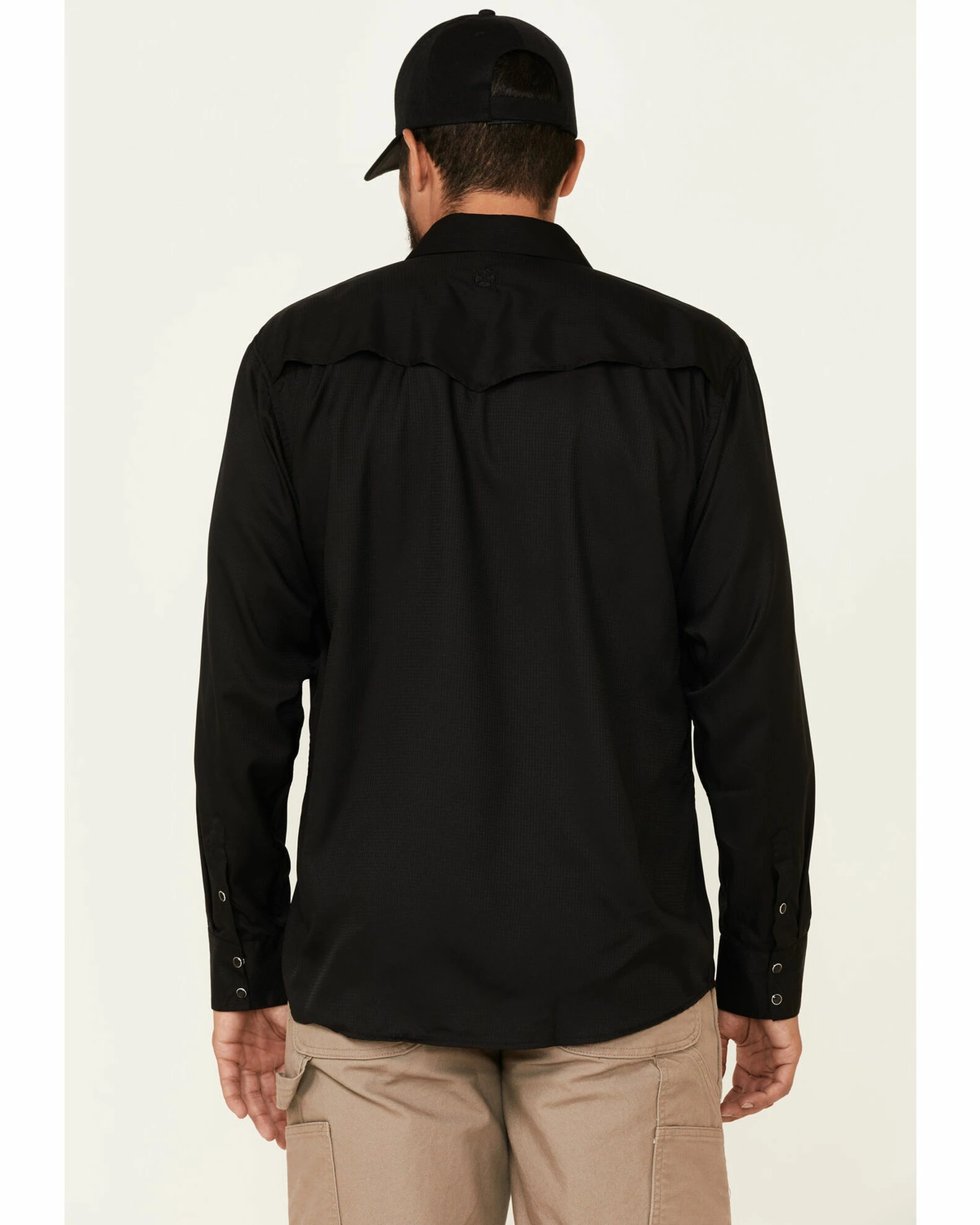 HOOey Men's Solid Black Habitat Sol Long Sleeve Snap Western Shirt 6 HOOey Men's Solid Black Habitat Sol Long Sleeve Snap Western Shirt - Image 4