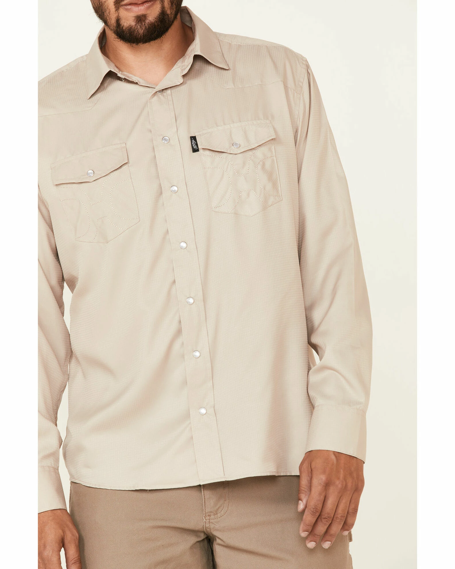 HOOey Men's Solid Tan Habitat Sol Long Sleeve Snap Western Shirt 5 HOOey Men's Solid Tan Habitat Sol Long Sleeve Snap Western Shirt - Image 3