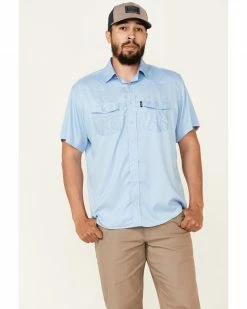 HOOey Men's Habitat Sol Short Sleeve Snap Western Shirt  Blue