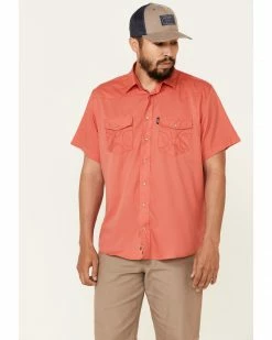 HOOey Men's Solid Watermelon Habitat Sol Short Sleeve Snap Western Shirt  Pink -Hooey Shop 2000337214 650 P1 1