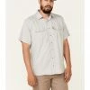 HOOey Men's Solid Light Grey Habitat Sol Short Sleeve Snap Western Shirt  -Hooey Shop 2000337215 020 P1