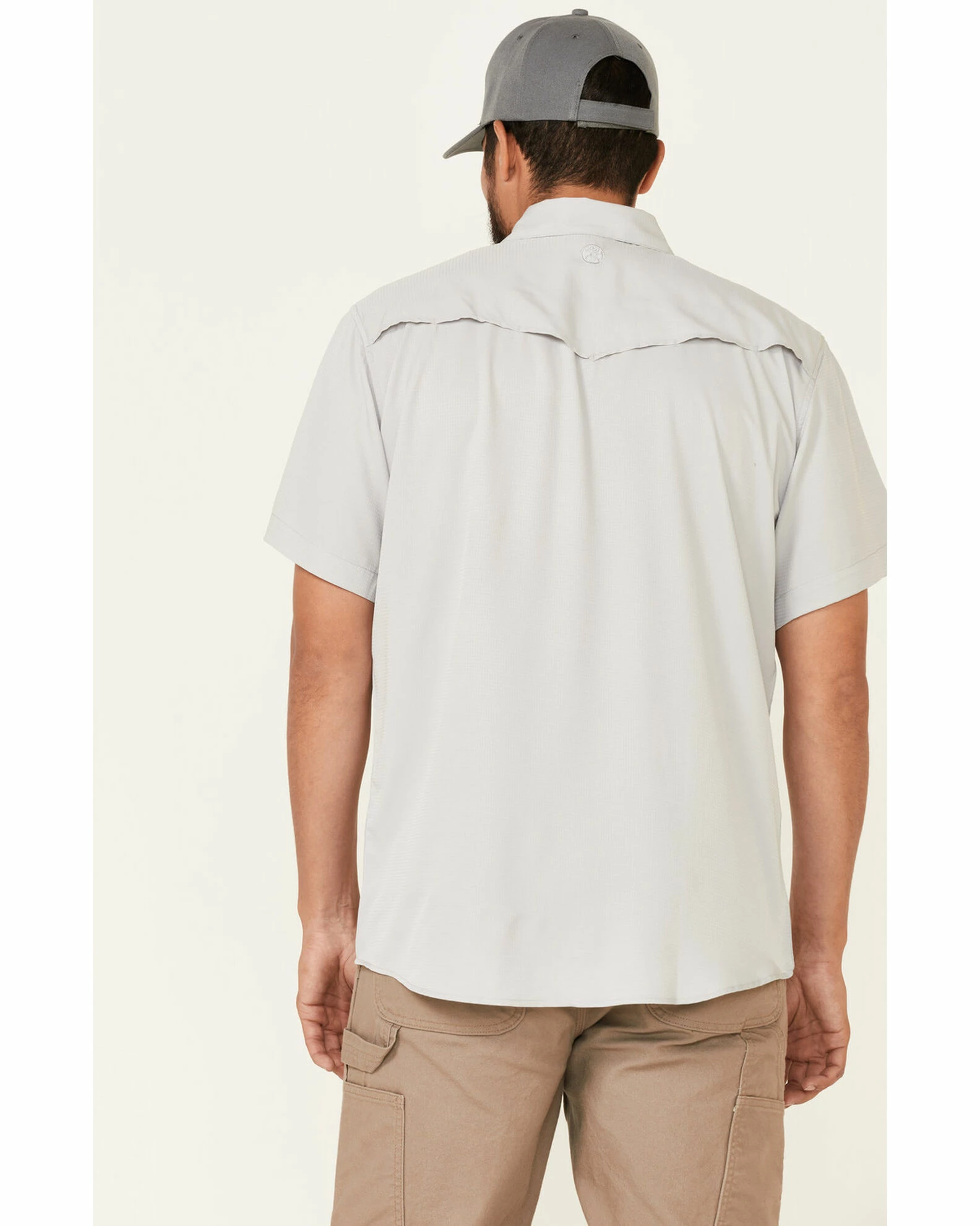 HOOey Men's Solid Light Grey Habitat Sol Short Sleeve Snap Western Shirt 6 HOOey Men's Solid Light Grey Habitat Sol Short Sleeve Snap Western Shirt - Image 4
