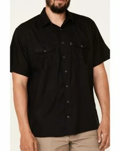 HOOey Men's Solid Black Habitat Sol Short Sleeve Snap Western Shirt 9 HOOey Men's Solid Black Habitat Sol Short Sleeve Snap Western Shirt -Hooey Shop 2000337216 001 P3