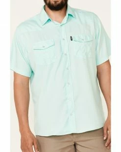 HOOey Men's Solid Teal Habitat Sol Short Sleeve Snap Western Shirt  -Hooey Shop 2000337217 442 P3