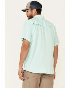 HOOey Men's Solid Teal Habitat Sol Short Sleeve Snap Western Shirt  -Hooey Shop 2000337217 442 P4