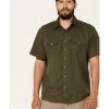 HOOey Men's Solid Olive Habitat Sol Short Sleeve Snap Western Shirt 1 HOOey Men's Solid Olive Habitat Sol Short Sleeve Snap Western Shirt -Hooey Shop 2000337218 341 P1
