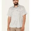 HOOey Men's Light Grey Print Habitat Sol Short Sleeve Snap Western Shirt  -Hooey Shop 2000337220 020 P1