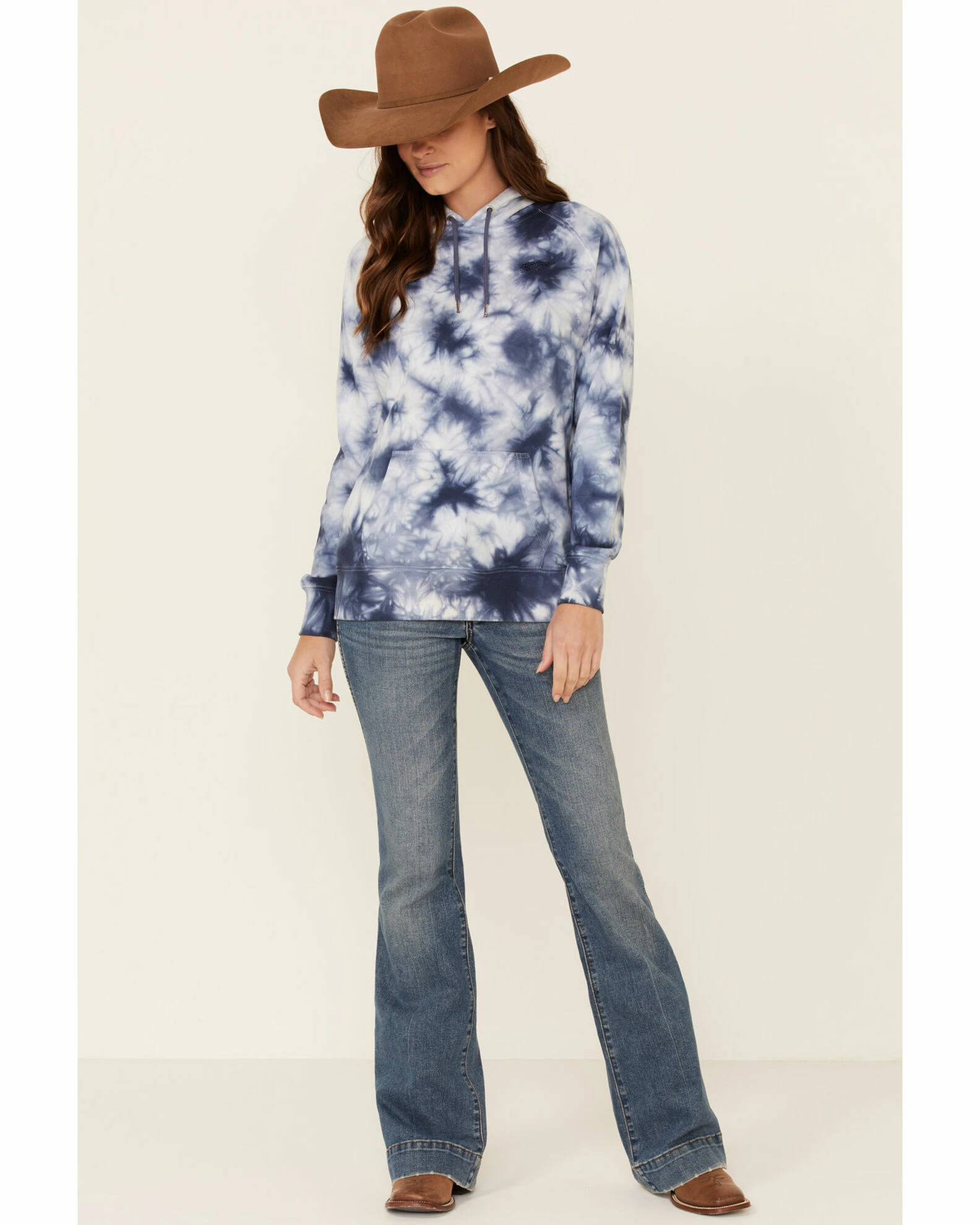 HOOey Women's Navy Tie Die Logo Graphic Hoodie 4 HOOey Women's Navy Tie Die Logo Graphic Hoodie - Image 2