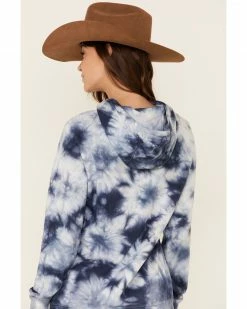 HOOey Women's Navy Tie Die Logo Graphic Hoodie 12 HOOey Women's Navy Tie Die Logo Graphic Hoodie -Hooey Shop 2000337409 410 P5