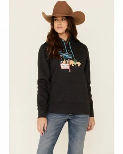 HOOey Women's Charcoal Layin Low Logo Graphic Hoodie