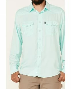 HOOey Men's Solid Teal Habitat Sol Long Sleeve Snap Western Shirt  -Hooey Shop 2000337662 442 P3