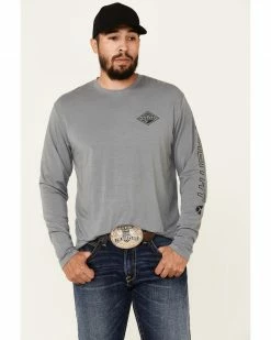 HOOey Men's Grey Captain Bamboo Logo Long Sleeve T-Shirt 