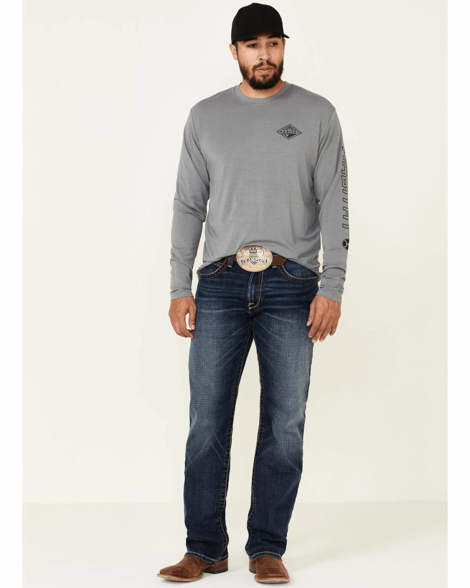 HOOey Men's Grey Captain Bamboo Logo Long Sleeve T-Shirt 4 HOOey Men's Grey Captain Bamboo Logo Long Sleeve T-Shirt - Image 2