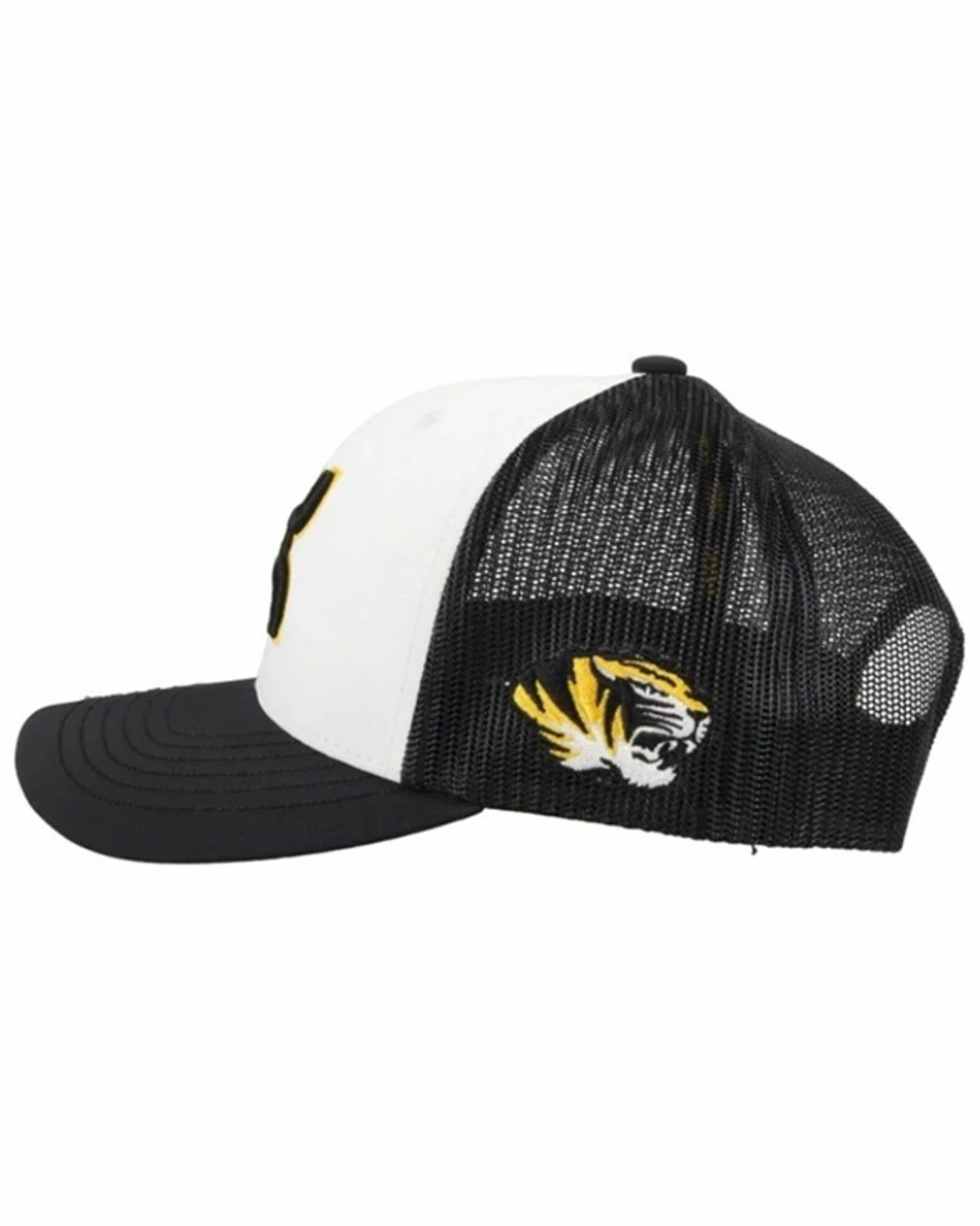 HOOey Men's White & Black University Of Missouri Mesh-Back Trucker Cap 6 HOOey Men's White & Black University Of Missouri Mesh-Back Trucker Cap - Image 4