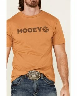 HOOey Men's Mustard Lock Up Logo Short Sleeve T-Shirt  -Hooey Shop 2000338884 700 P3