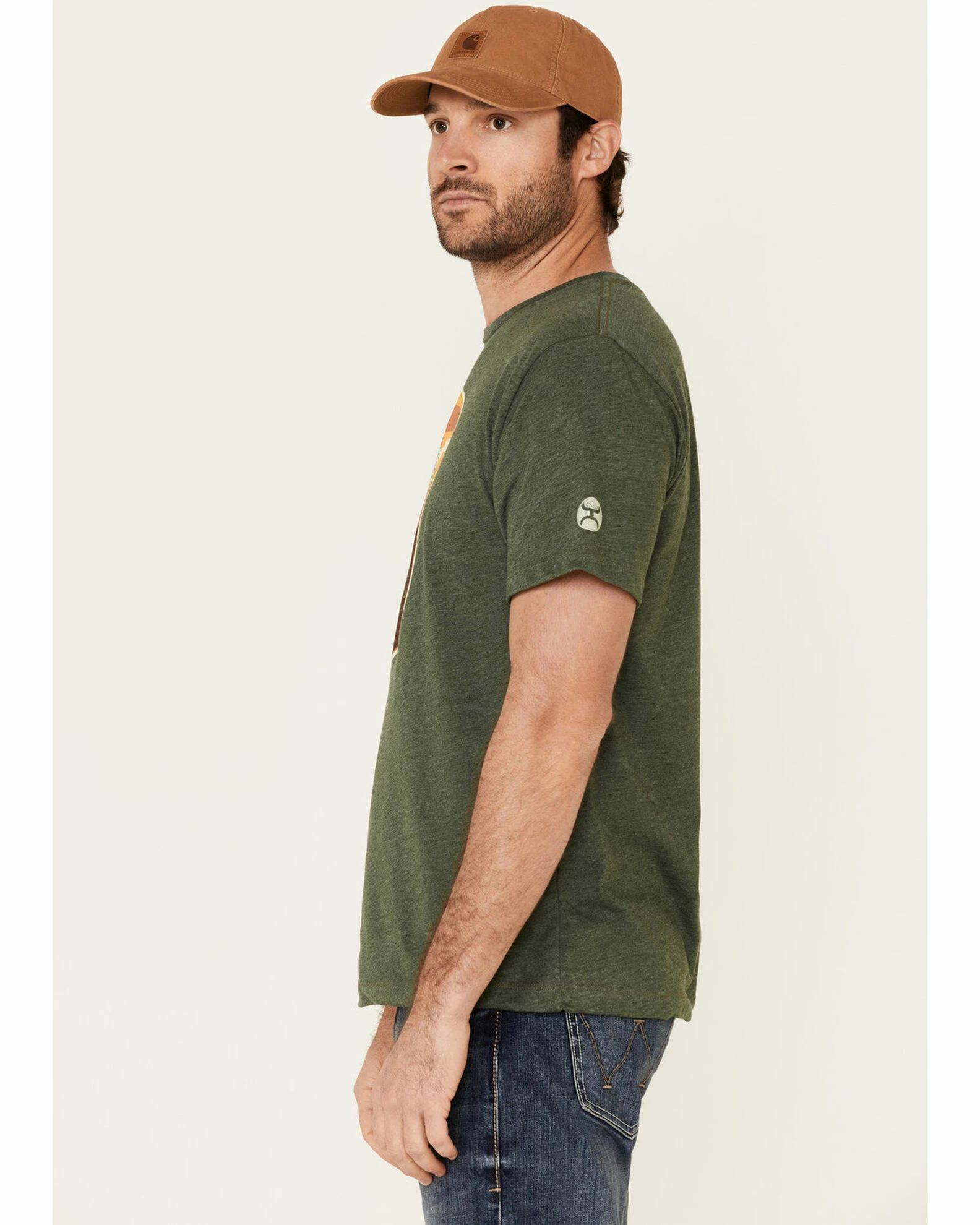 HOOey Men's Olive Cheyenne Logo Short Sleeve T-Shirt 6 HOOey Men's Olive Cheyenne Logo Short Sleeve T-Shirt - Image 4