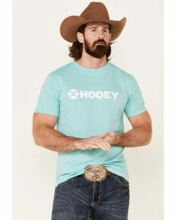 HOOey Men's Teal Lock-Up Logo Short Sleeve T-ShirtÂ