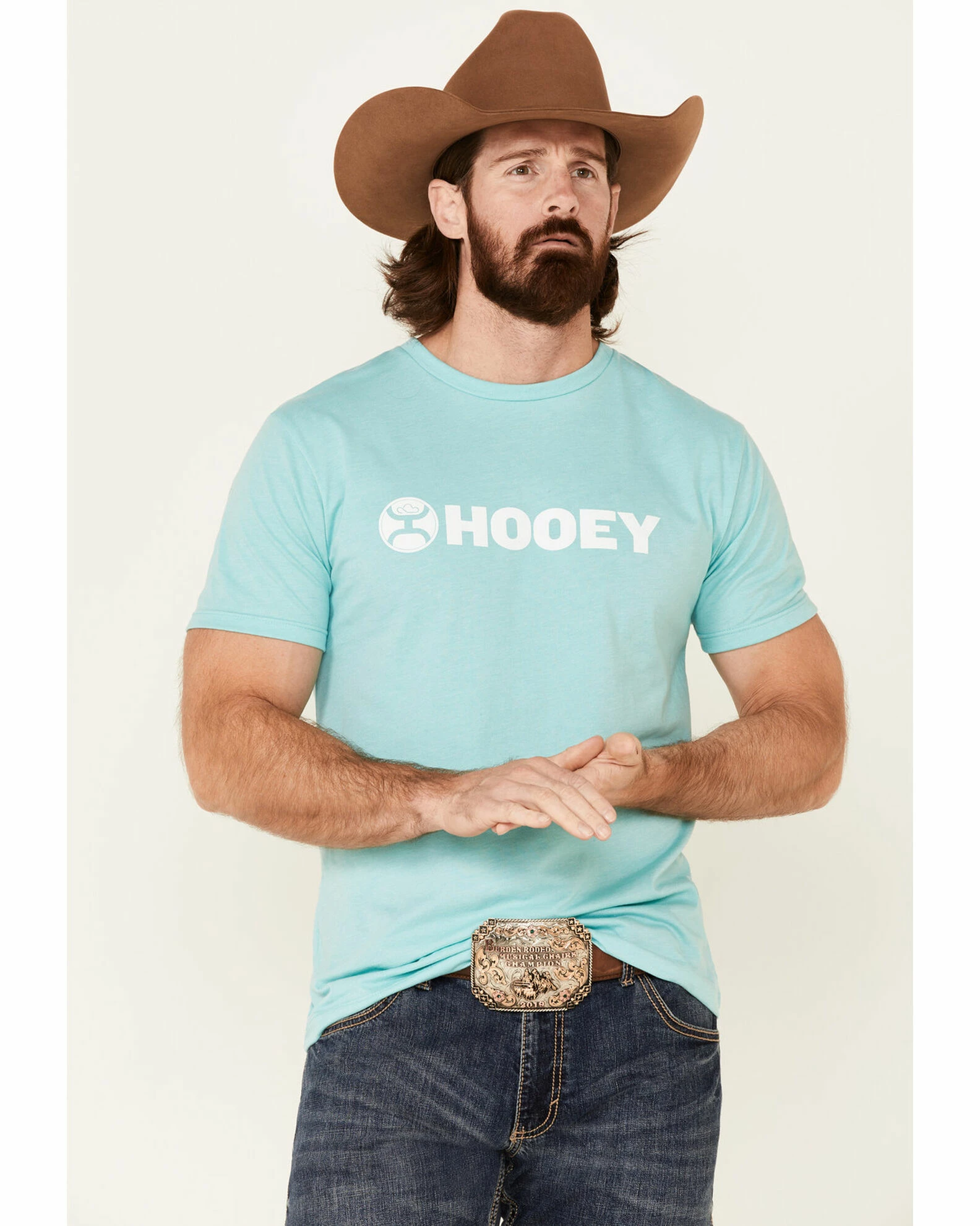 HOOey Men's Teal Lock-Up Logo Short Sleeve T-Shirt 3 HOOey Men's Teal Lock-Up Logo Short Sleeve T-Shirt