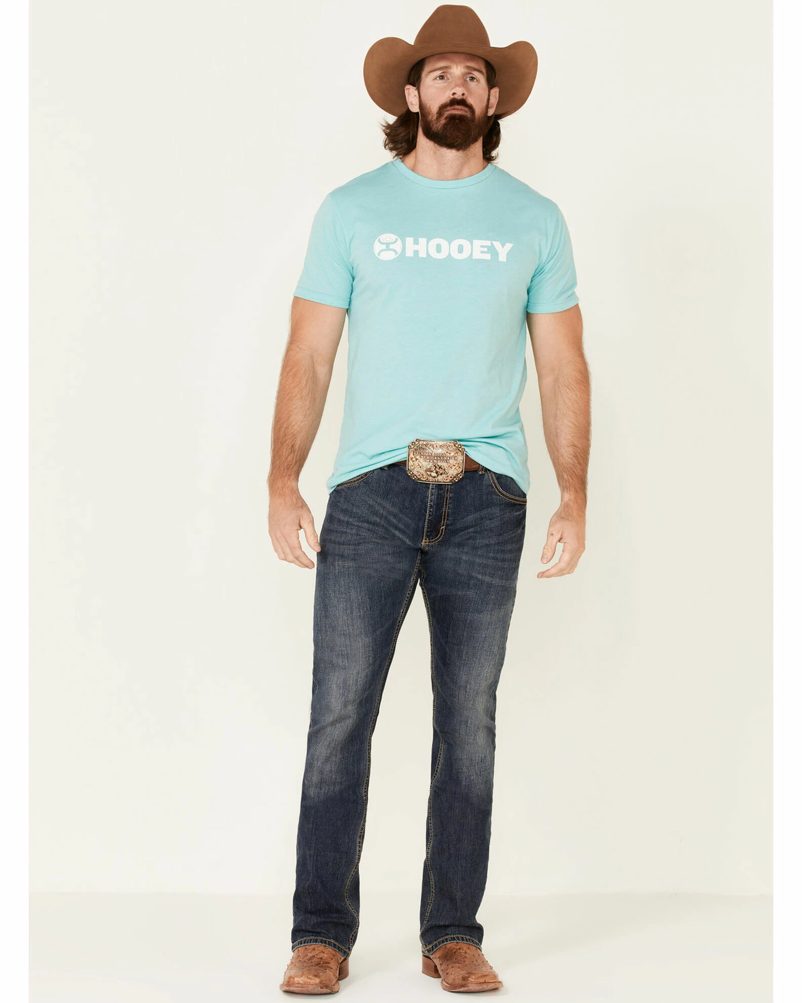 HOOey Men's Teal Lock-Up Logo Short Sleeve T-Shirt 4 HOOey Men's Teal Lock-Up Logo Short Sleeve T-Shirt - Image 2