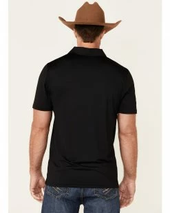 HOOey Men's Cowboy Golf Print The Weekender Short Sleeve Polo Shirt  Black -Hooey Shop 2000342326 001 P4