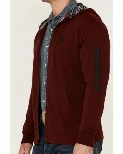 HOOEY Men's Maroon Light Weight Logo Zip Hooded Sweatshirt 8 HOOEY Men's Maroon Light Weight Logo Zip Hooded Sweatshirt -Hooey Shop 2000342376 640 P3
