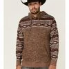 HOOey Men's Brown Southwestern Color-Block Pullover Hooded Sweatshirt 2 HOOey Men's Brown Southwestern Color-Block Pullover Hooded Sweatshirt -Hooey Shop 2000342384 200 P1
