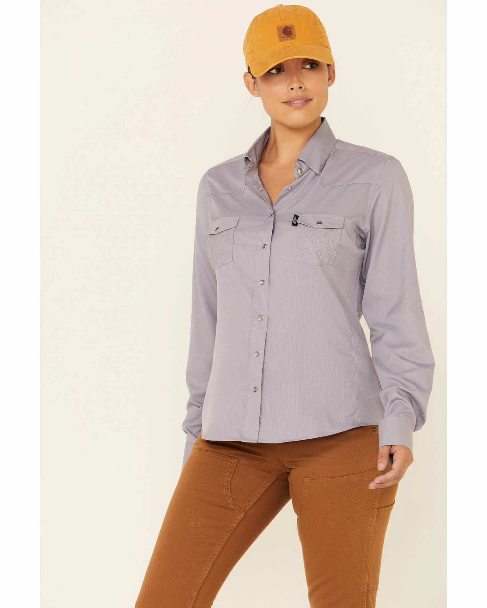 HOOey Women's Solid Violet Habitat Sol Lightweight Long Sleeve Snap Western Core Shirt 3 HOOey Women's Solid Violet Habitat Sol Lightweight Long Sleeve Snap Western Core Shirt