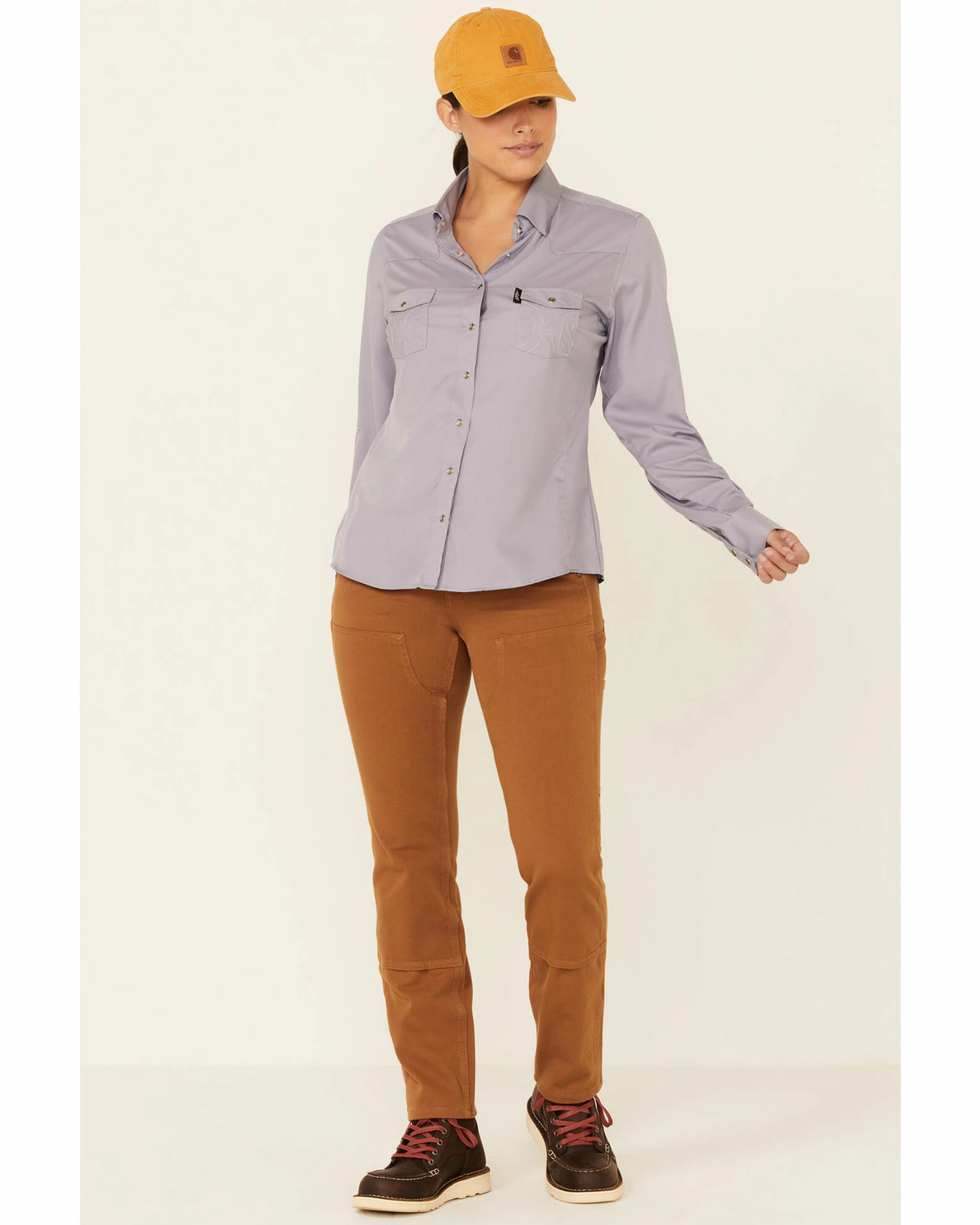 HOOey Women's Solid Violet Habitat Sol Lightweight Long Sleeve Snap Western Core Shirt 4 HOOey Women's Solid Violet Habitat Sol Lightweight Long Sleeve Snap Western Core Shirt - Image 2