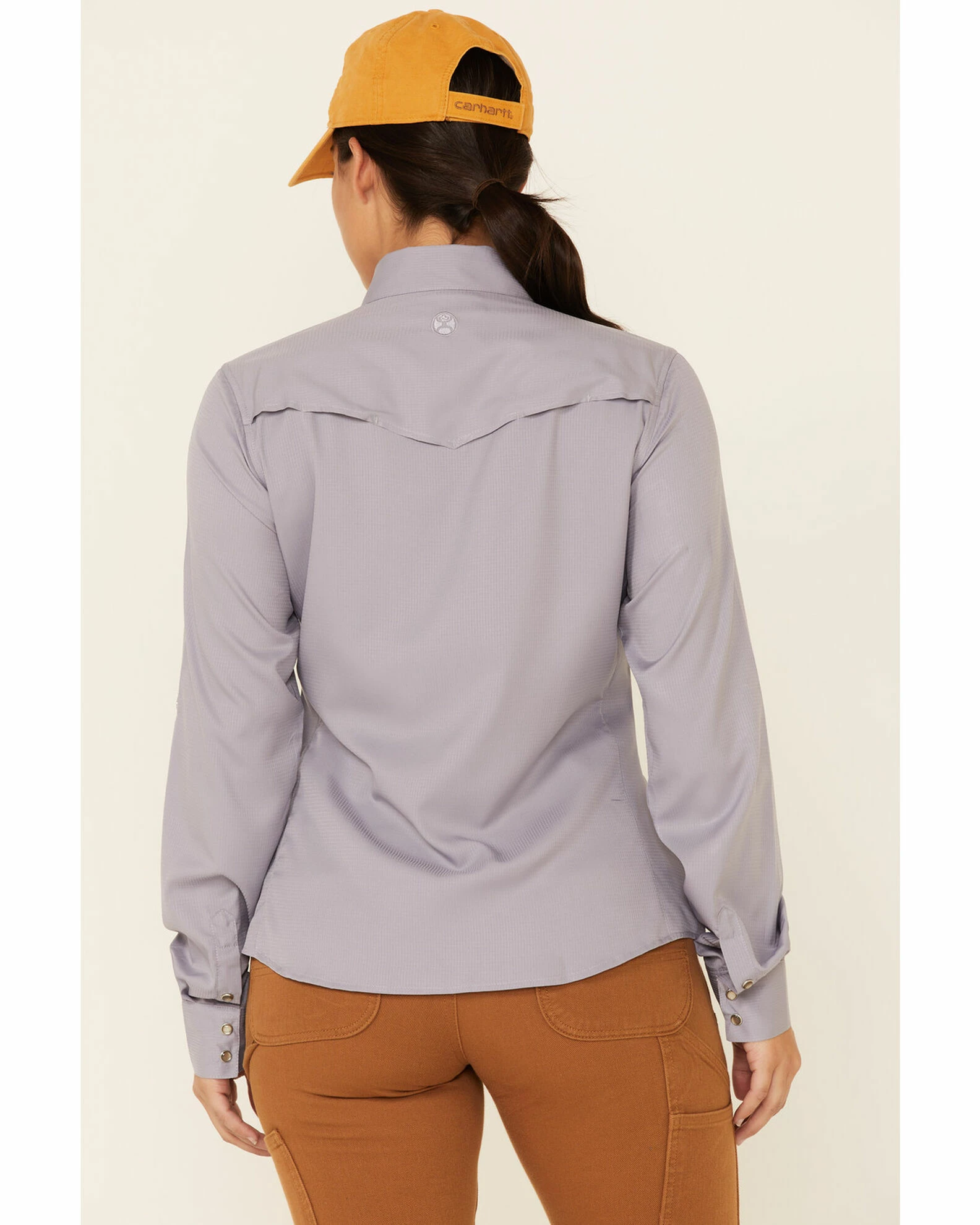 HOOey Women's Solid Violet Habitat Sol Lightweight Long Sleeve Snap Western Core Shirt 6 HOOey Women's Solid Violet Habitat Sol Lightweight Long Sleeve Snap Western Core Shirt - Image 4