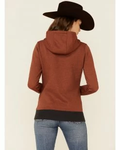 HOOey Women's Burnt Orange Desert Graphic Pullover Hoodie -Hooey Shop 2000343196 220 P4