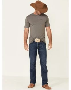 HOOey Men's Solid Premium Bamboo Short Sleeve Pocket T-Shirt  Grey