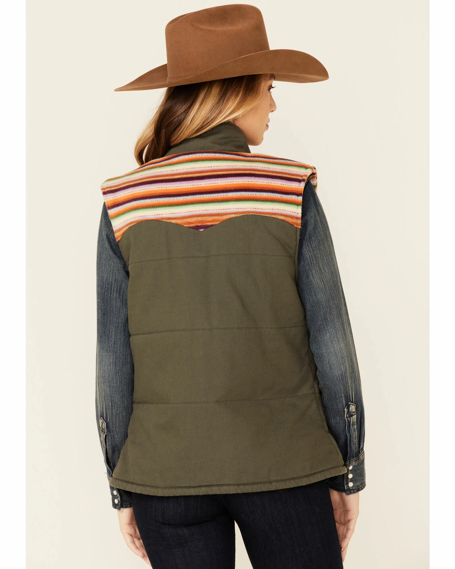 Hooey Women's Green Serape Yoke Button Vest 6 Hooey Women's Green Serape Yoke Button Vest - Image 4