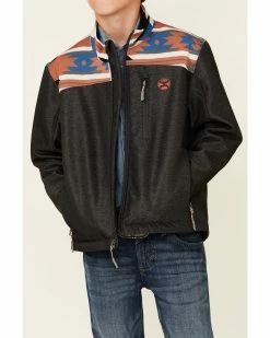 HOOey Youth Boys' Southwestern Yoke Softshell Jacket Grey 9 HOOey Youth Boys' Southwestern Yoke Softshell Jacket Grey -Hooey Shop 2000345389 020 P3