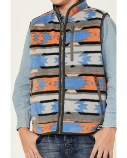 HOOey Boys' Southwestern Print Reversible Zip-Front Vest Charcoal -Hooey Shop 2000345391 022 P3