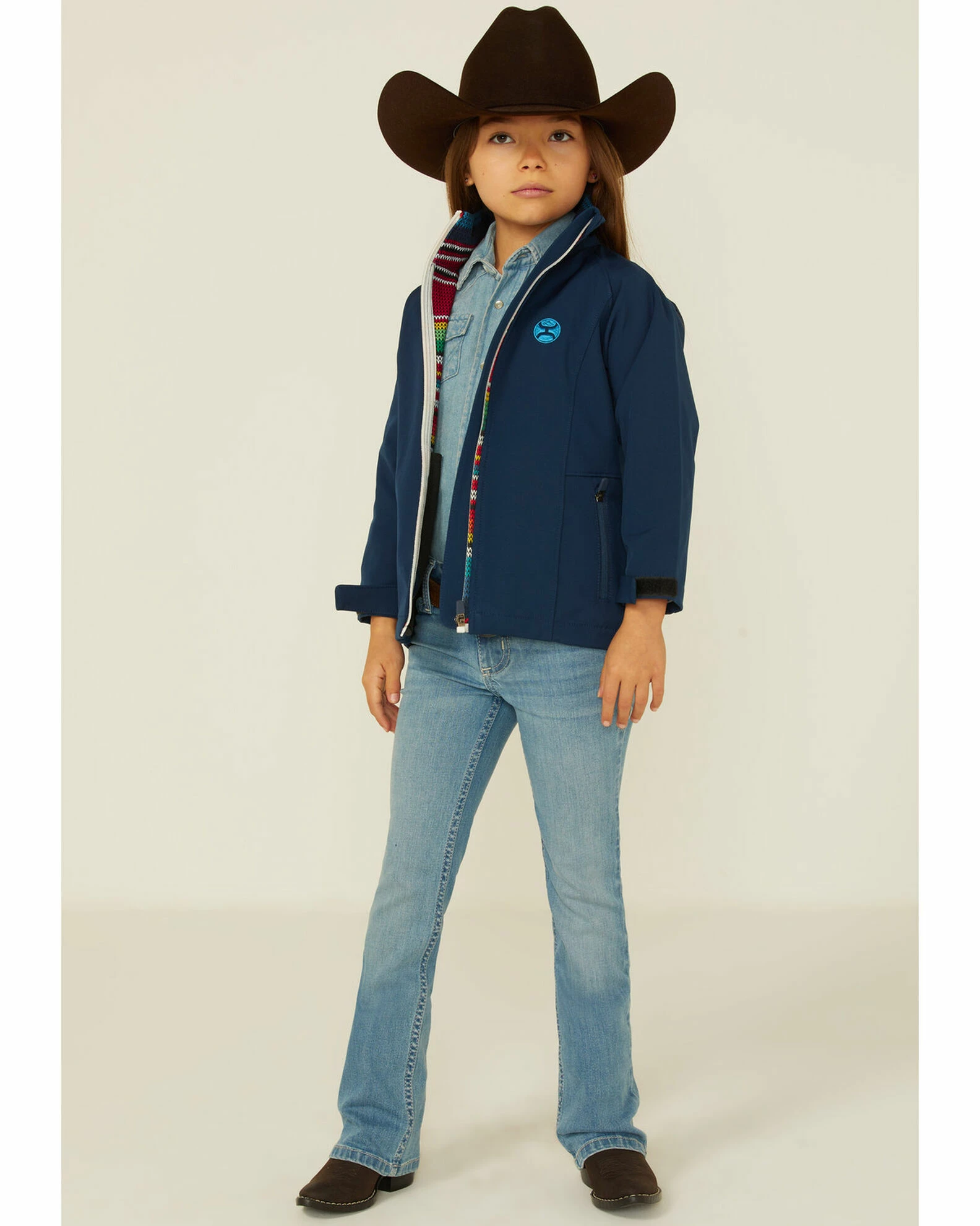 Hooey Girls' Navy Softshell Zip-Front Jacket 3 Hooey Girls' Navy Softshell Zip-Front Jacket - Image 2