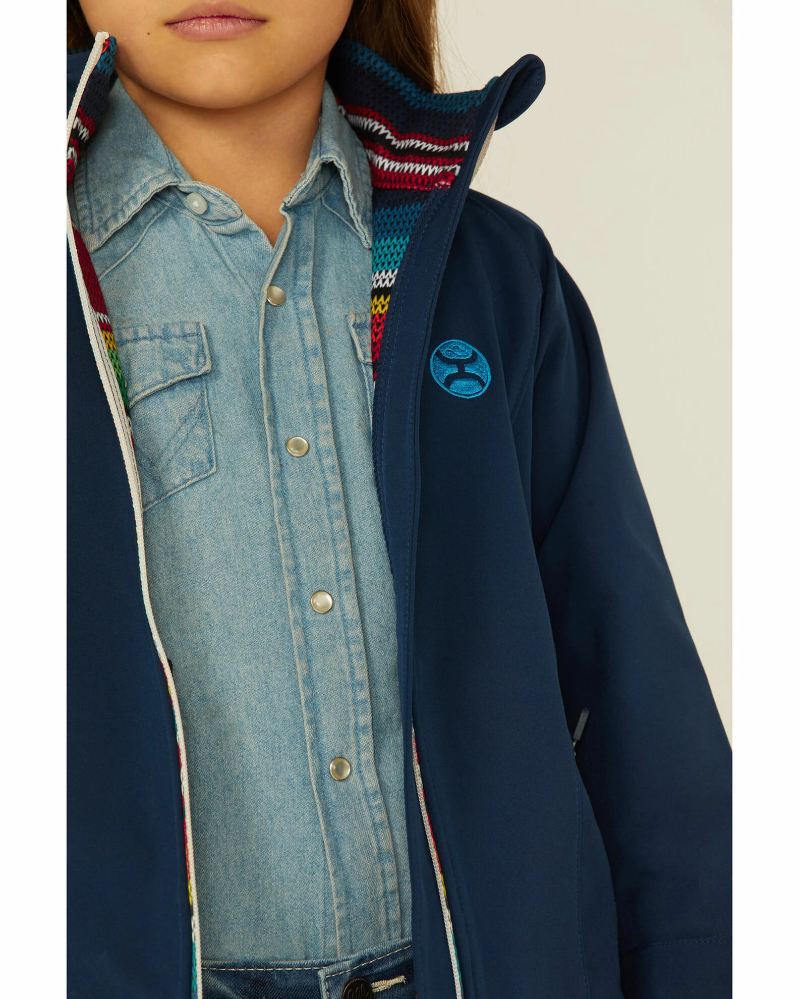 Hooey Girls' Navy Softshell Zip-Front Jacket 4 Hooey Girls' Navy Softshell Zip-Front Jacket - Image 3