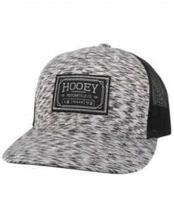 HOOey Men's White & Black Doc Logo Patch Mesh-Back Trucker Cap 