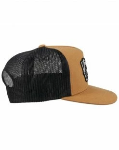 HOOey Men's Tan & Black Davis Logo Patch Mesh-Back Ball Cap  -Hooey Shop 2000346603 280 P5