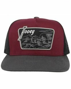 HOOey Men's Maroon & Black Davis Logo Patch Mesh-Back Ball Cap  -Hooey Shop 2000346604 642 P3