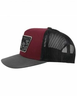 HOOey Men's Maroon & Black Davis Logo Patch Mesh-Back Ball Cap  -Hooey Shop 2000346604 642 P4
