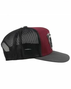 HOOey Men's Maroon & Black Davis Logo Patch Mesh-Back Ball Cap  -Hooey Shop 2000346604 642 P5